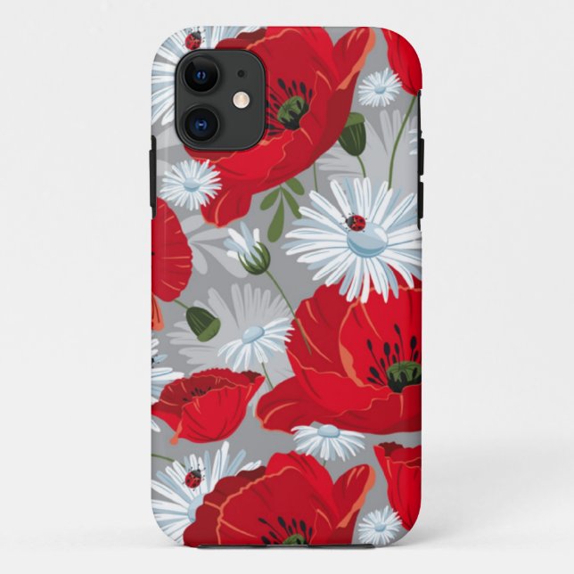 Rote Mohnblumen Case-Mate iPhone Hülle (Rückseite)
