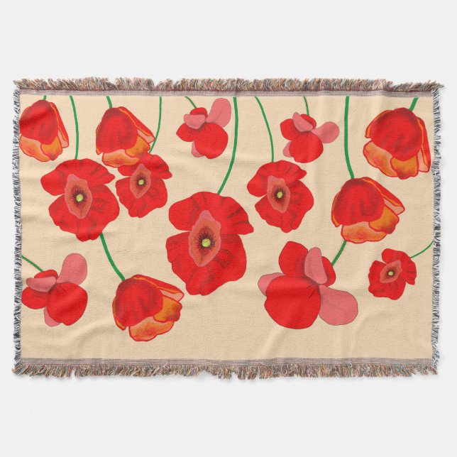 Rote Mohnblumen   Decke (Vorderseite)