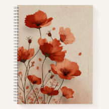 Rote Mohnblumen. Deluxe-Spirale
