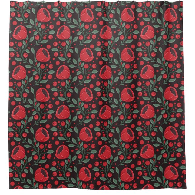 Rote Mohnblumen Duschvorhang (Vorderseite)