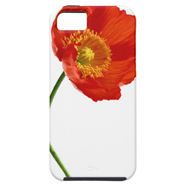 Rote Mohnblumen-Einfachheit Case-Mate iPhone Hülle (Rückseite)
