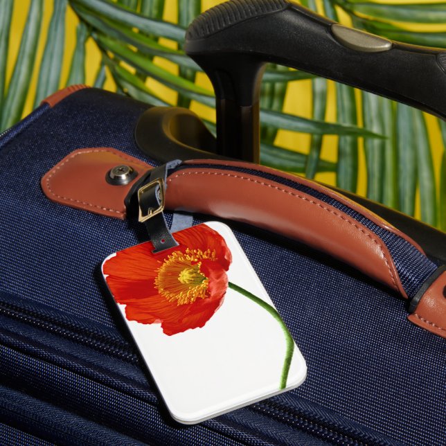 Rote Mohnblumen-Einfachheit Gepäckanhänger (Vorderseite Insitu 1)
