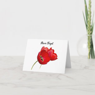 Rote Mohnblumen Gedenktag Niemals vergessen Kunst Karte