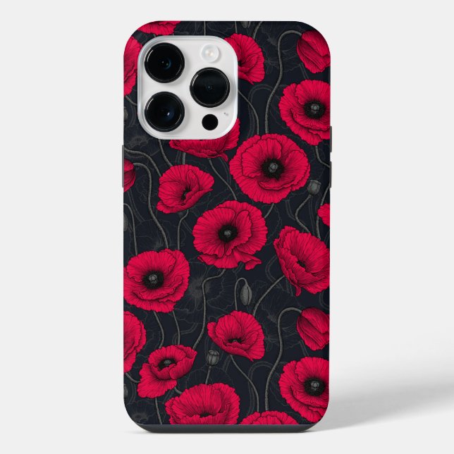 Rote Mohnblumen iPhone 14 Pro Max Hülle (Rückseite)