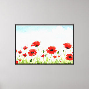 Rote Mohnblumen Leinwanddruck