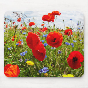 Rote Mohnblumen Mousepad