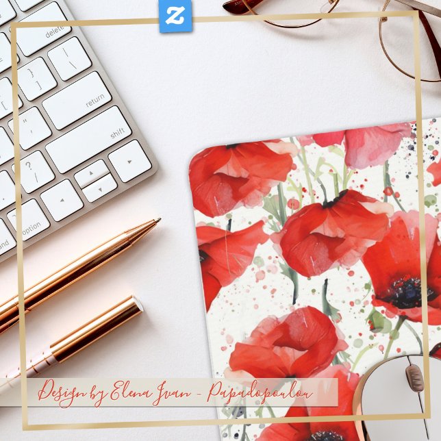 Rote Mohnblumen Mousepad (Beautiful poppies on your derk)