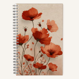 Rote Mohnblumen Notizbuch