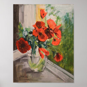 Rote Mohnblumen Poster