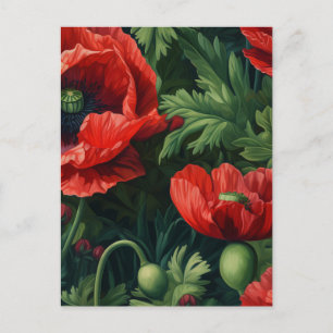 Rote Mohnblumen Postkarte