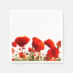 Rote Mohnblumen Serviette