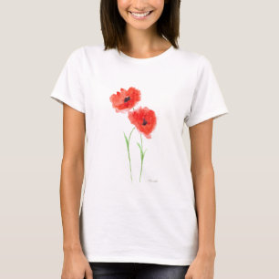 Rote Mohnblumen T-Shirt