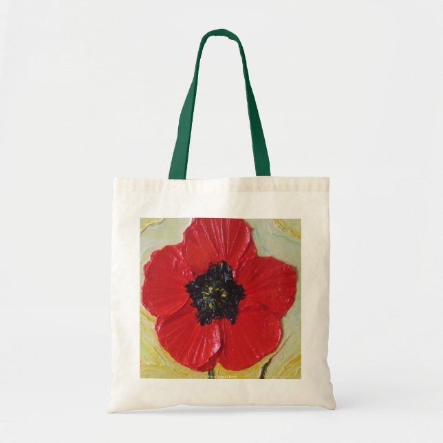 Rote Mohnblumen-Taschen-Tasche Tragetasche (Vorne)