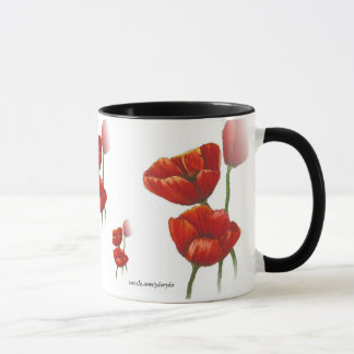 Rote Mohnblumen-Tasse Tasse
