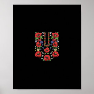 Rote Mohnblumen Ukraine Hübsche Blumen Ukrainische Poster