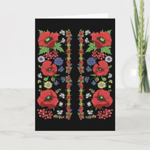 Rote Mohnblumen Ukraine T-Shirt Hübsche Blumen Ukr Karte