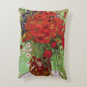 Rote Mohnblumen und Gänseblümchen von Vincent van Dekokissen