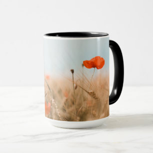 Rote Mohnblumen und Goldgerste Tasse
