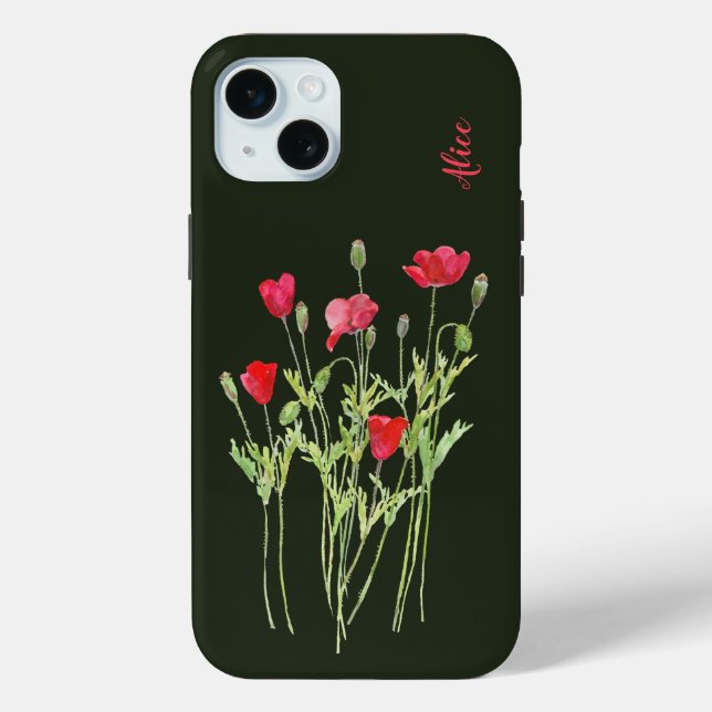 Rote Mohnblüte, Sommerwiese, wilde Blume Case-Mate iPhone Hülle (Rückseite)