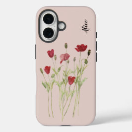 Rote Mohnblüte, Sommerwiese, wilde Blume iPhone 16 Hülle