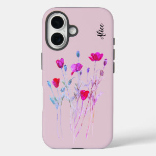Rote Mohnblüte, Sommerwiese, wilde Blume iPhone 16 Hülle