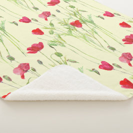 Rote Mohnblüte, Sommerwiese, wilde Blume Sherpadecke