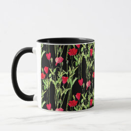 Rote Mohnblüte, Sommerwiese, wilde Blume Tasse