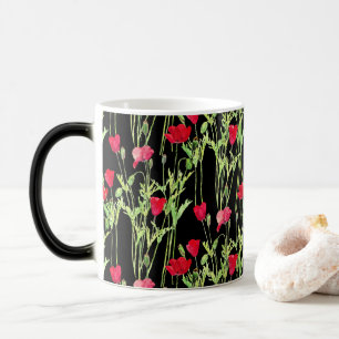Rote Mohnblüte, Sommerwiese, wilde Blume Verwandlungstasse