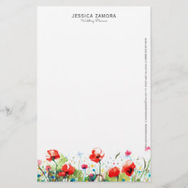 Rote Mohnblüten Briefpapier