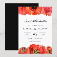 Rote Mohnblüten Save the Date