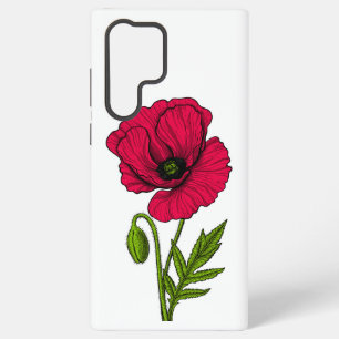 Rote Mohnzeichnung Samsung Galaxy Hülle