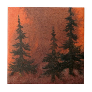 Rote Morgenröte Fliese