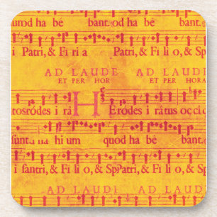 Rote Musik in Orange Getränkeuntersetzer