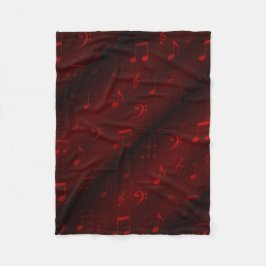 rote Musiknoten Fleecedecke