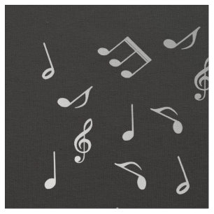 rote Musiknoten und silbernes Schwarz Stoff