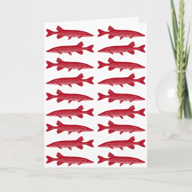 Rote Muskie Fische Karte (Vorderseite)