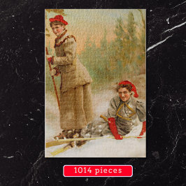 Rote Mütze Frauen auf Skitour