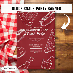 Rote Nachbarschaft Spaß Essen Snack Blockparty Banner