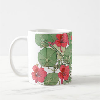 Rote Nasturtien | Antiker Lithograph 1896 Kaffeetasse