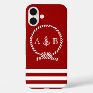 Rote Nautische Seile und Anker Mit Monogramm title_seo2