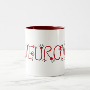 Rote Neuron-Kaffee-Tasse Zweifarbige Tasse