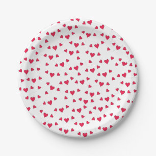 Rote Niedliche Herzen Einfach Minimalistische Whim Pappteller
