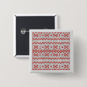 ROTE NORDIC STRICK Square Button Button / Grau