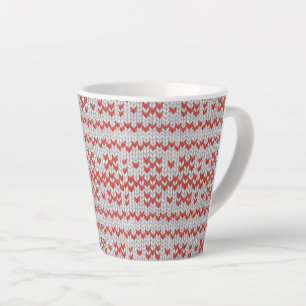 ROTE NORDISCHE STRICK Latte-Tasse  Milchtasse