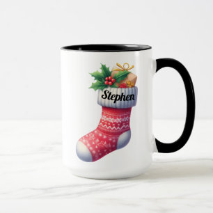 Rote nordische Weihnachtsstrumpf Tasse
