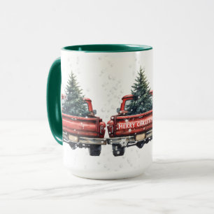 Rote Oldtimer-Weihnachtsgrüße Tasse