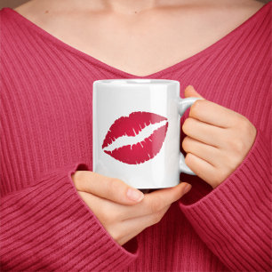 Rote Ombre-Lippenstift Diva-Lippen Kaffeetasse