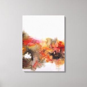 Rote orange abstrakte Kunst-Leinwand Browns Leinwanddruck