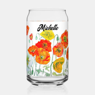 Rote Orange Gelbe Mohnblumen Klatschmohn Blumen Dosenglas