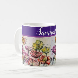 Rote Orange Gelbe Mohnblüte Blume Pfeffer Blumenku Kaffeetasse
